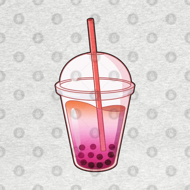 Lesbian Flag Bubble Tea by leoleon